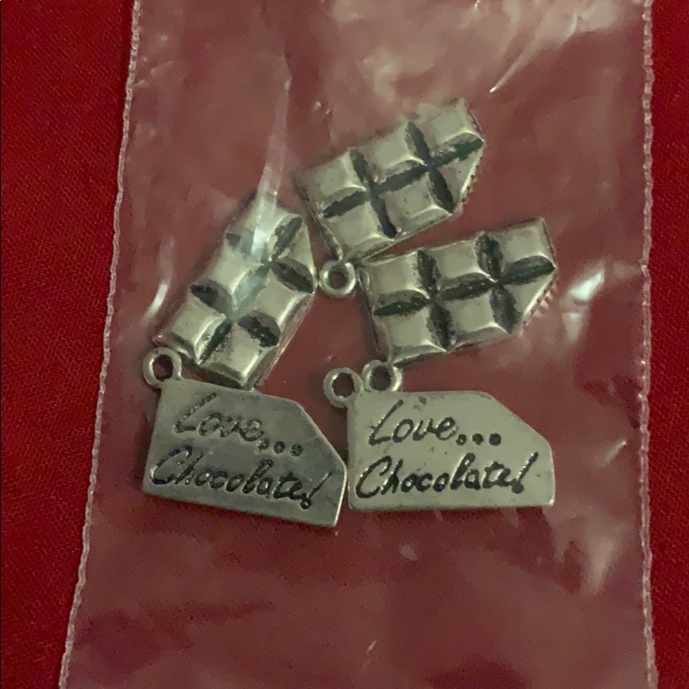 Silver Love Chocolate Bar Charms